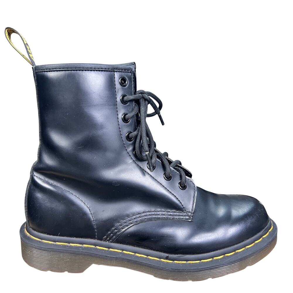 Dr. Martens 1460 W Black Smooth Leather 8-Eye Combat Boots Size 8